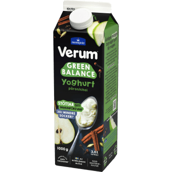 Yoghurt Green Balance Päron Chai 3% 1000g Verum.