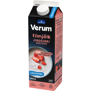 Filmjölk Jordgubb Smultron Laktosfri 3,5% 1000g Verum®.