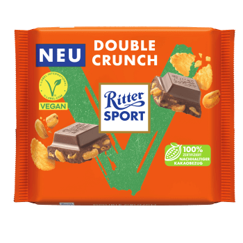 Chokladkaka Vegan Double crunch 100g Ritter.