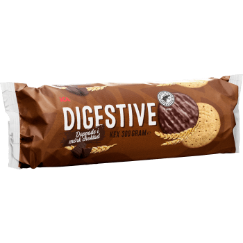 Digestive doppade i mörk choklad 300g ICA.