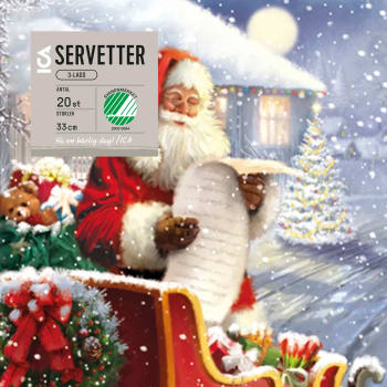 Servett 33cm Snow 20-p ICA.