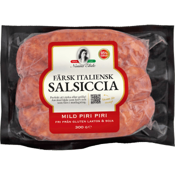 Färskkorv Salciccia Piri Piri 95% Kötthalt 300g Nonna Elide.