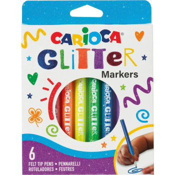 Glitterpennor 6-p Carioca.