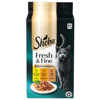 Kattmat Kyckling/Kalkon/Anka 6x50g Sheba.