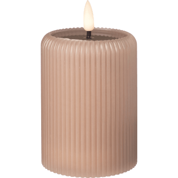 LED Blockljus rille sand H10cm.