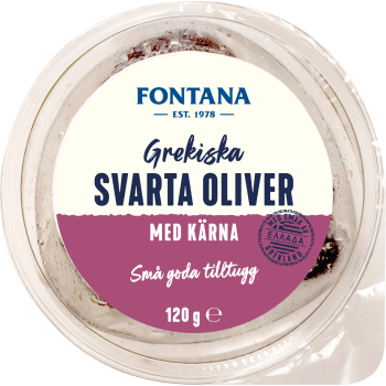 Oliver Svarta Conservolea med kärnor 120g Fontana.