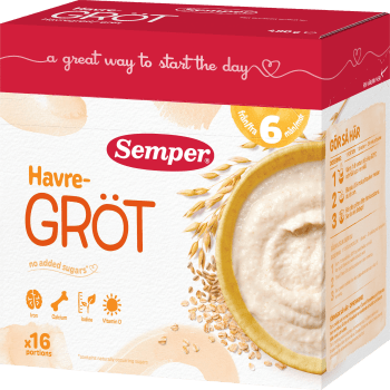 Havregröt Naturell Från 6m 480g Semper.