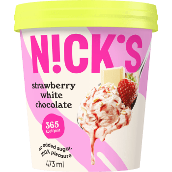 Strawberry white chocolate glass 473ml Nick´s.