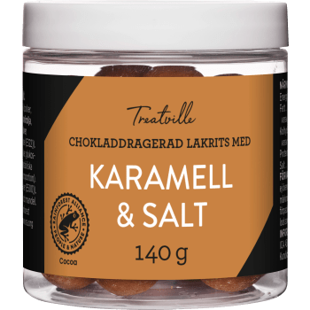 Lakritskulor Chokladdragerad lakrits-karamell 140g Treatville.