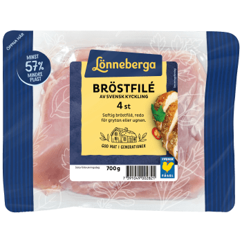 Kycklingbröstfilé Färsk 4-p 700g Lönneberga.