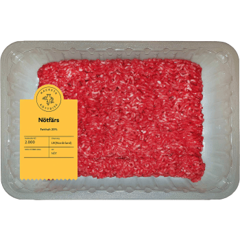Nötfärs Färsk 20% ca 2kg Storbrittanien Hacksta Köttdisk.