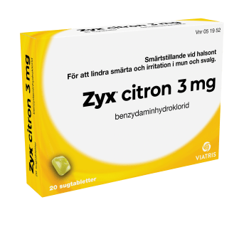 Halstablett Citron 3mg 20p Zyx.