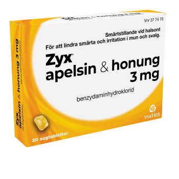 Halstablett Apelsin & Honung 3mg 20p Zyx.