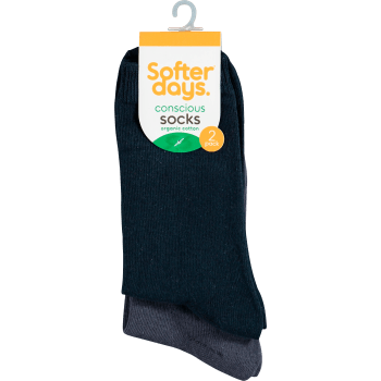 Strumpor Organic Cotton Navy 34/36 2-p Softer Days.