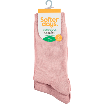 Strumpor Organic Cotton Pink 34/36 2-p Softer Days.
