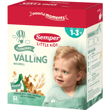 Flerkornsvälling naturell Från 1-3 år 5l Semper.