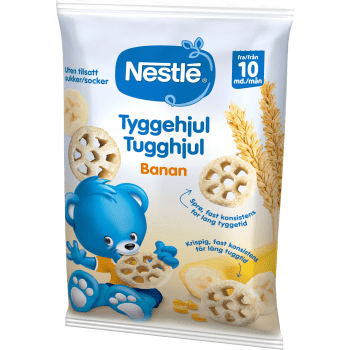 Barnmat Tugghjul banan 10m 28g Nestle.