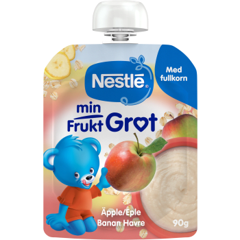 Barnmat Min Frukt gröt äpple, banan & havre 6m 90g Nestle.