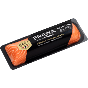Laxfilé Färsk Back Loin Halv ca 180g Fröya.