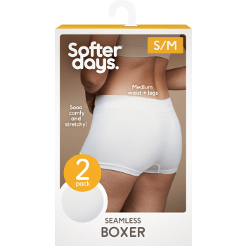 Boxer seamless S/M 2p vit Softer Days.