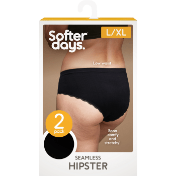 Hipster seamless spets L/XL 2p svart Softer Days.