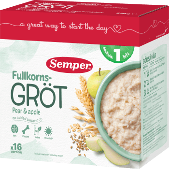 Fullkornsgröt Frukt Från 1år 16 port 530g Semper.