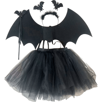 Halloweendräkt svart diadem vingar Festive.