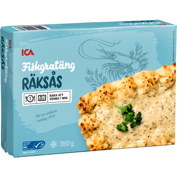 Fiskgratäng räksås Fryst 350g ICA.