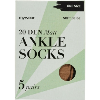 Ankelsocka 5p 20Den Soft Beige Onesize mywear.