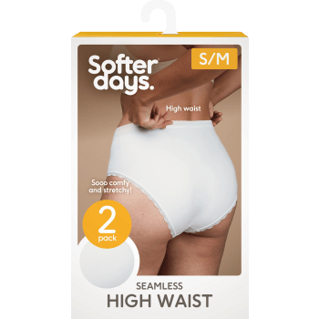 Trosa seamless spets high waist Vit S/M 2p beige Softer Days.
