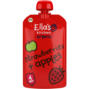 Jordgubb & äpplepuré Eko 4m 120g Ellas Kitchen.
