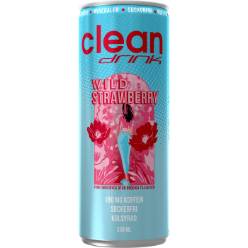 Energidryck Wild Strawberry 33cl Clean drink.