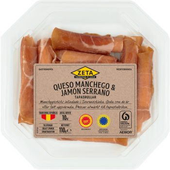 Tapasrullar Manchego Serrano 110g Zeta.
