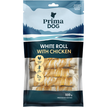 Vit tuggrulle med kyckling 15-p 550g PrimaDog.