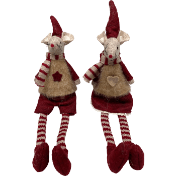 Mus med dinglande ben 21cm 1-p (2 olika) Festive.