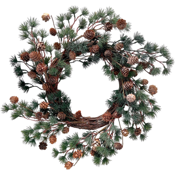 Krans lärkträd med kottar 45cm Festive.