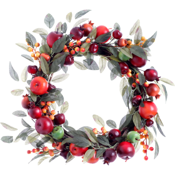 Krans 35cm med äpple, blad, bär Festive.