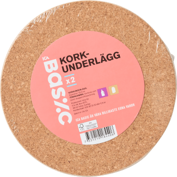 Korkunderlägg 19,5cm 2-p ICA.