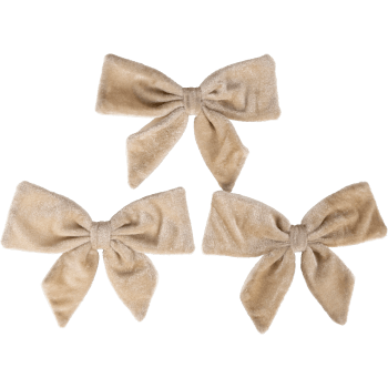Rosett sammet 15 cm 3p creme Nordic Season.