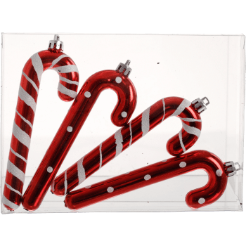 Hänge polkagris 12cm 4-p Festive.