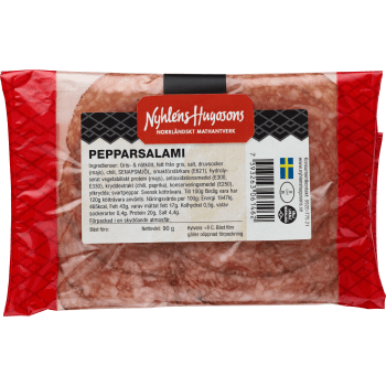 Pepparsalami 90g Nyhléns Hugosons.