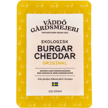 Burgarcheddar Svensk Eko 100g Väddö Gårdsmejeri.