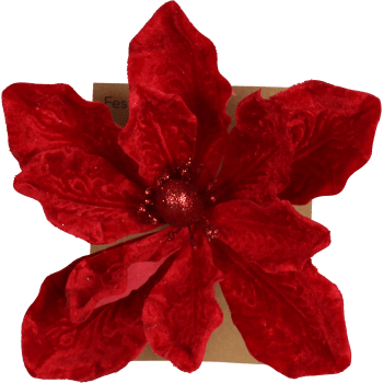 Magnolia röd 28cm på clip Festive.