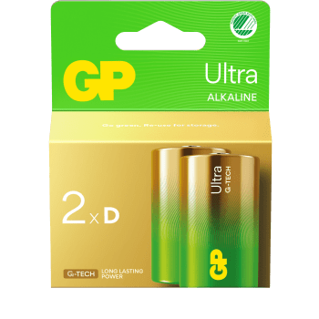 Batteri GP Ultra Alkaline D/LR20 2-pack GP.