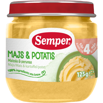 Majs & potatis Från 4m 125g Semper.