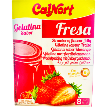Gelatin Jordgubbsmak ca 170g Calnort.