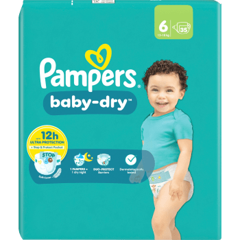 Blöjor Baby Dry 6 15+kg 35-p Pampers.