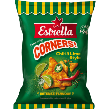 Chips Corners Chili/Lime Style 160g Estrella.
