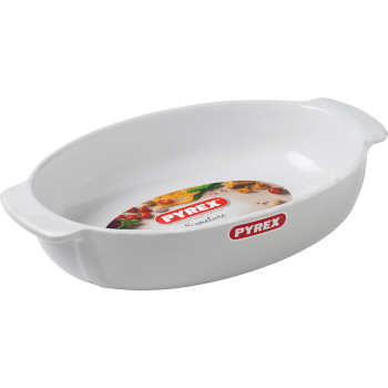 Ugnsform vit oval 35x23cm.
