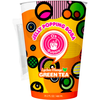 Bubbelte Grönt Litchi & Mango 480ml O'S Bubble.
